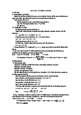 Toán học - Lãi kép và niên khoản